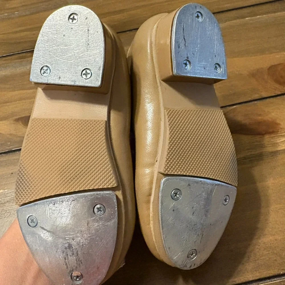 Evolution Dancewear Kids Tap Shoes Tan Mary Jane Buckle US‎ Size 10.0C RD60005